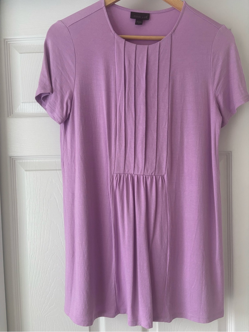 J Jill Wearever Collection Pleated Front Lavender Top Size XS